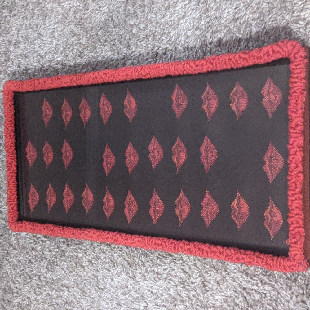 Kisses { Lips } Framed Print 10" x 21" W/Red Detailing